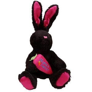 Dream Happy Easter Brown Bunny Rabbit Plush Walmart Pink Carrot 10 inch